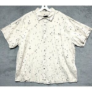 Winston Button Up Men's Size 4XL Beige Palm Print Streetwear Going Out Shirt NWT